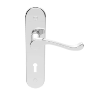 Carlisle Brass Savannah Door Handle on Lock Plate Polished Chrome