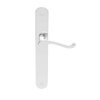 Carlisle Brass Savannah Door Handle on Long Latch Plate Polished Chrome