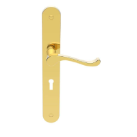 Carlisle Brass Savannah Door Handle on Long Lock Plate Polished Brass