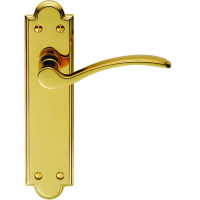 Carlisle Brass Seville Door Handle on Latch Plate Polished Brass