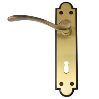 Carlisle Brass Seville Door Handle on Lock Plate Florentine Bronze