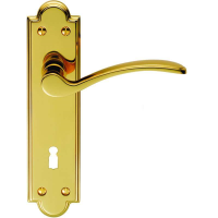 Carlisle Brass Seville Door Handle on Short Lock Plate Polished Brass