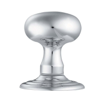 Carlisle Brass Solid Oval Door Knob on Rose Polished Chrome