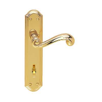 Carlisle Brass St George Door Handle on Bathroom Plate Polished Brass