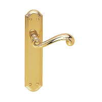 Carlisle Brass St George Door Handle on Latch Plate Polished Brass