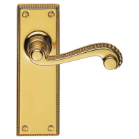 Carlisle Brass St James Door Handle on Latch Plate Polished Brass