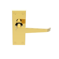 Carlisle Brass Victorian Ascot Suite Door Handle on Short Latch Plate Polished Brass