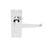 Carlisle Brass Victorian Ascot Suite Door Handle on Short Latch Plate Polished Chrome