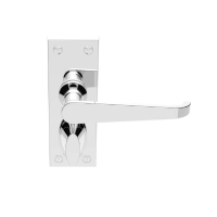 Carlisle Brass Victorian Ascot Suite Door Handle on Short Privacy Plate Polished Chrome