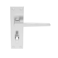 Carlisle Brass Victorian Contemporary Door Handle on Bathroom Plate Satin Chrome