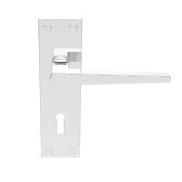 Carlisle Brass Victorian Contemporary Door Handle on Lock Plate Polished Chrome