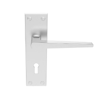 Carlisle Brass Victorian Contemporary Door Handle on Lock Plate Satin Chrome