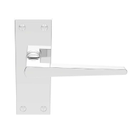 Carlisle Brass Victorian Contemporary Door Handle on Short Latch Plate Polished Chrome