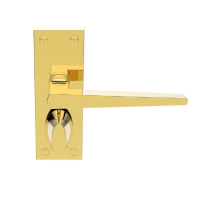 Carlisle Brass Victorian Contemporary Door Handle on Short Privacy Plate Polished Brass