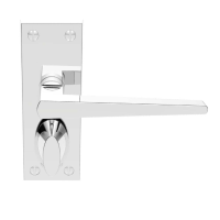 Carlisle Brass Victorian Contemporary Door Handle on Short Privacy Plate Polished Chrome