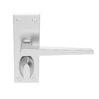 Carlisle Brass Victorian Contemporary Door Handle on Short Privacy Plate Satin Chrome