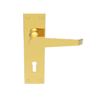 Carlisle Brass Victorian Door Handle on Lock Plate Polished Brass