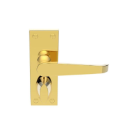 Carlisle Brass Victorian Door Handle on Short Privacy Plate Polished Brass