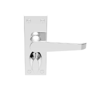 Carlisle Brass Victorian Door Handle on Short Privacy Plate Polished Chrome