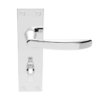 Carlisle Brass Victorian M Series Suite Door Handle on Bathroom Plate Polished Chrome