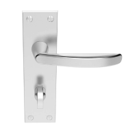 Carlisle Brass Victorian M Series Suite Door Handle on Bathroom Plate Satin Chrome