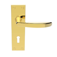 Carlisle Brass Victorian M Series Suite Door Handle on Lock Plate Polished Brass