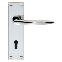 Carlisle Brass Victorian M Series Suite Door Handle on Lock Plate Polished Chrome