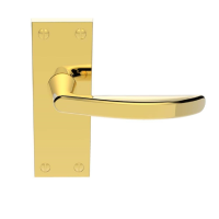 Carlisle Brass Victorian M Series Suite Door Handle on Short Latch Plate Polished Brass