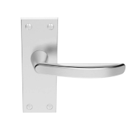 Carlisle Brass Victorian M Series Suite Door Handle on Short Latch Plate Satin Chrome