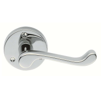 Carlisle Brass Victorian Scroll Door Handle on Rose Polished Chrome