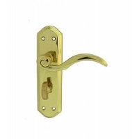 Carlisle Brass Wentworth Door Handle on Bathroom Plate Polished Brass