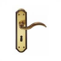 Carlisle Brass Wentworth Door Handle on Lock Plate Florentine Bronze