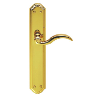 Carlisle Brass Wentworth Door Handle on Long Latch Plate Polished Brass