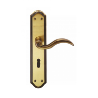 Carlisle Brass Wentworth Door Handle on Long Lock Plate Florentine Bronze