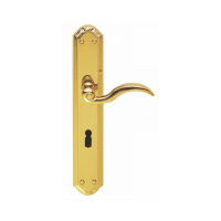 Carlisle Brass Wentworth Door Handle on Long Lock Plate Polished Brass