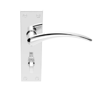 Carlisle Brass Wing Door Handle on Bathroom Plate Polished Chrome 