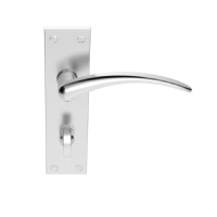 Carlisle Brass Wing Door Handle on Bathroom Plate Satin Chrome 