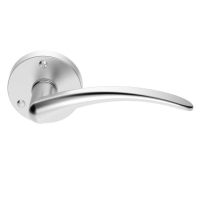 Carlisle Brass Wing Door Handle on Rose Satin Chrome