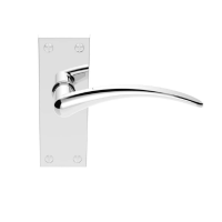 Carlisle Brass Wing Door Handle on Short Latch Plate Polished Chrome