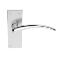 Carlisle Brass Wing Door Handle on Short Latch Plate Satin Chrome