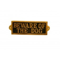 Centurion 'BEWARE OF DOG' Solid Brass Sign Polished Brass