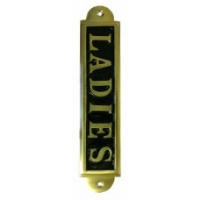 Centurion 'LADIES' Solid Brass Toilet Sign Polished Brass