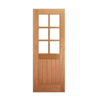 Deanta Ely 1981mm x 610mm Glazed Internal Oak Door Pre-finished