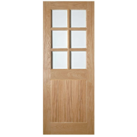 Deanta Ely 1981mm x 610mm Glazed Internal Oak Door Unfinished