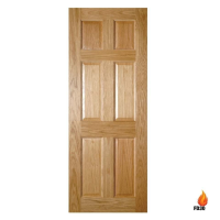 Deanta Oxford 1981mm x 610mm Internal Oak Fire Door Pre-finished