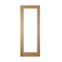 Deanta Walden 1981mm x 610mm Clear Glazed Internal Oak Door Unfinished