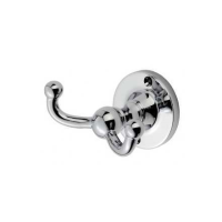 DeL'eau Edwardian Double Robe Hook Polished Chrome