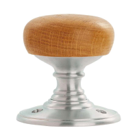 Delamain DK32WOSC Oak Door Knob on Rose Satin Chrome