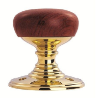 Delamain DK32WWPB Walnut Door Knob on Rose Polished Brass