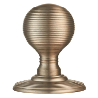 Delamain DK37C Reeded (Concealed Fix) Door Knob on Rose Satin Nickel